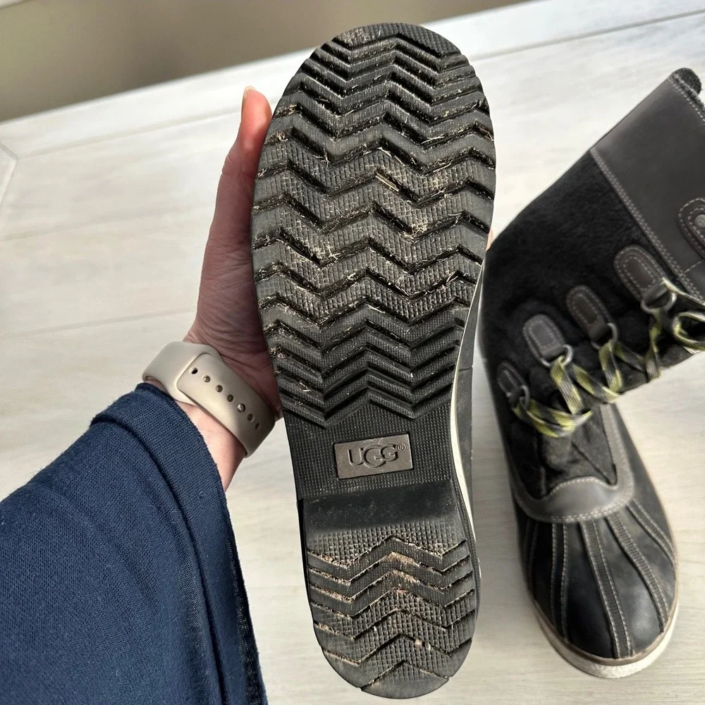 UGG Australia Women's Waterproof Winter‎ Boots Charcoal Gray Lace Up Size 9